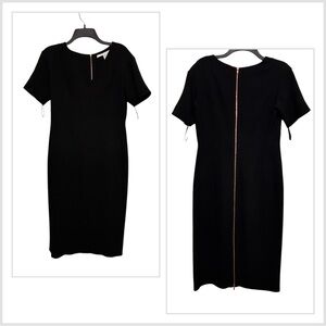 Diane Von Furstenberg DvF V Neck Carpe Crepe Dress in Black Sz 8